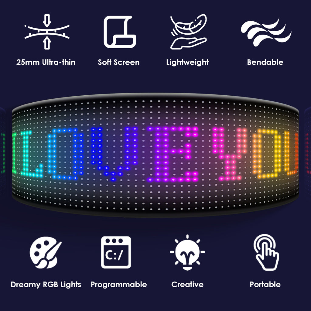 2Pack 16x96 Matrix Devil Eyes lumières pour voiture ultra-mince programmable LED enseignes de voiture avec AP