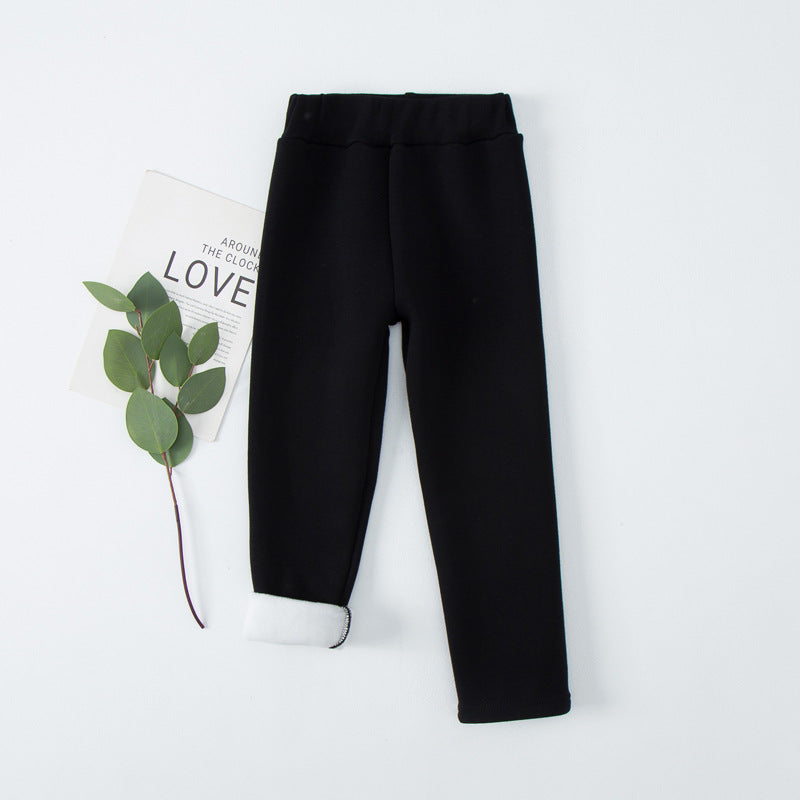 Pantalons occasionnels pour enfants doublés de polaire