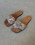 Summer Korean Minority Design Women's Square Toe Strap Flat Slides