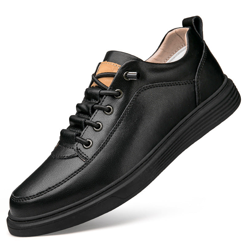 Hommes Plus Taille en cuir Skateboard Chaussures Retro Punching Souple Chaussures