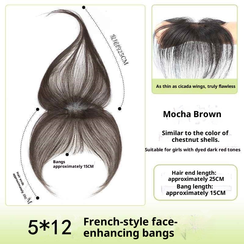 Women's Clip-In Bangs Hairpiece for Crown of Head