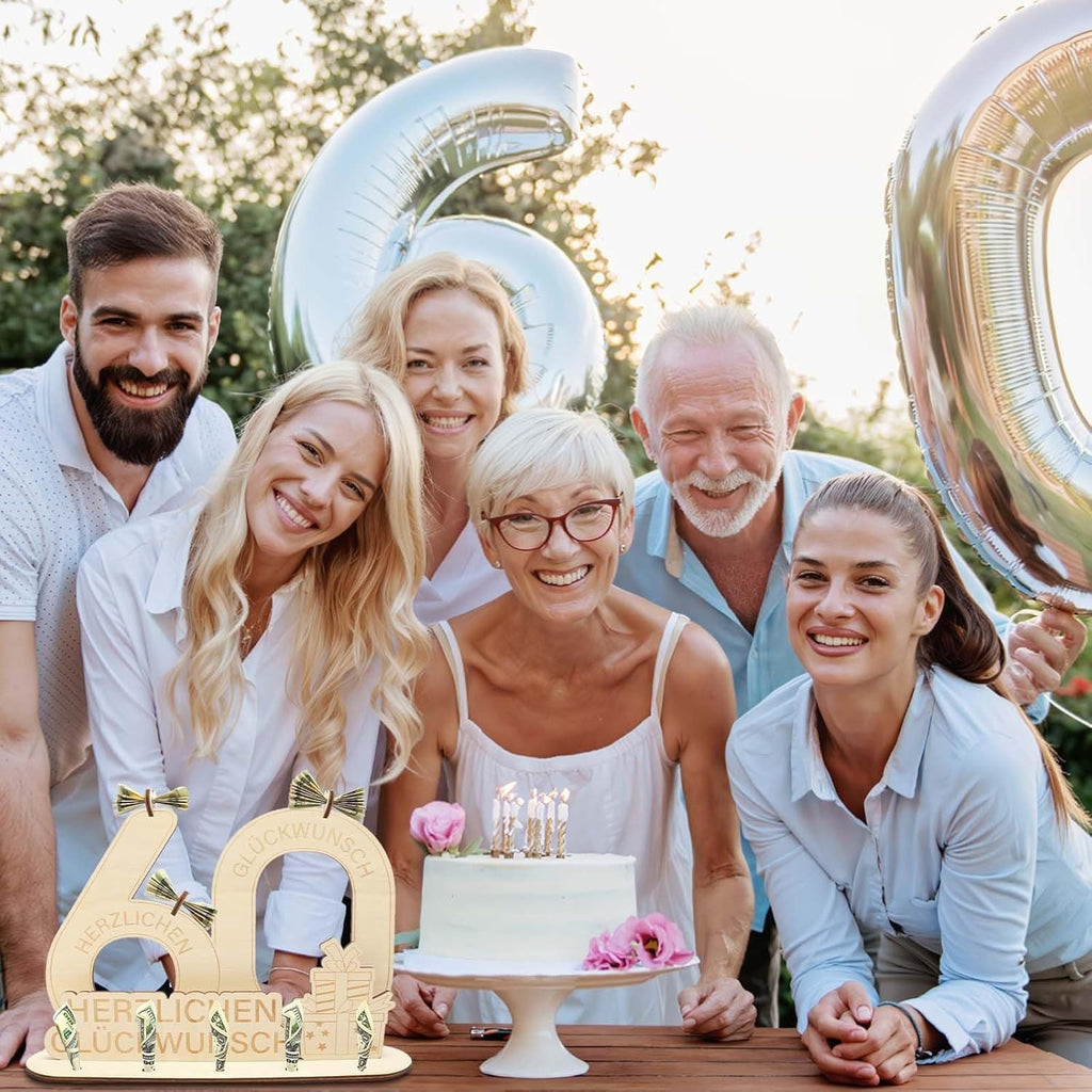 Ornement en bois pour un 60e anniversaire - 1 pièce de mur décoratif ou panneau de table pour anniversaire