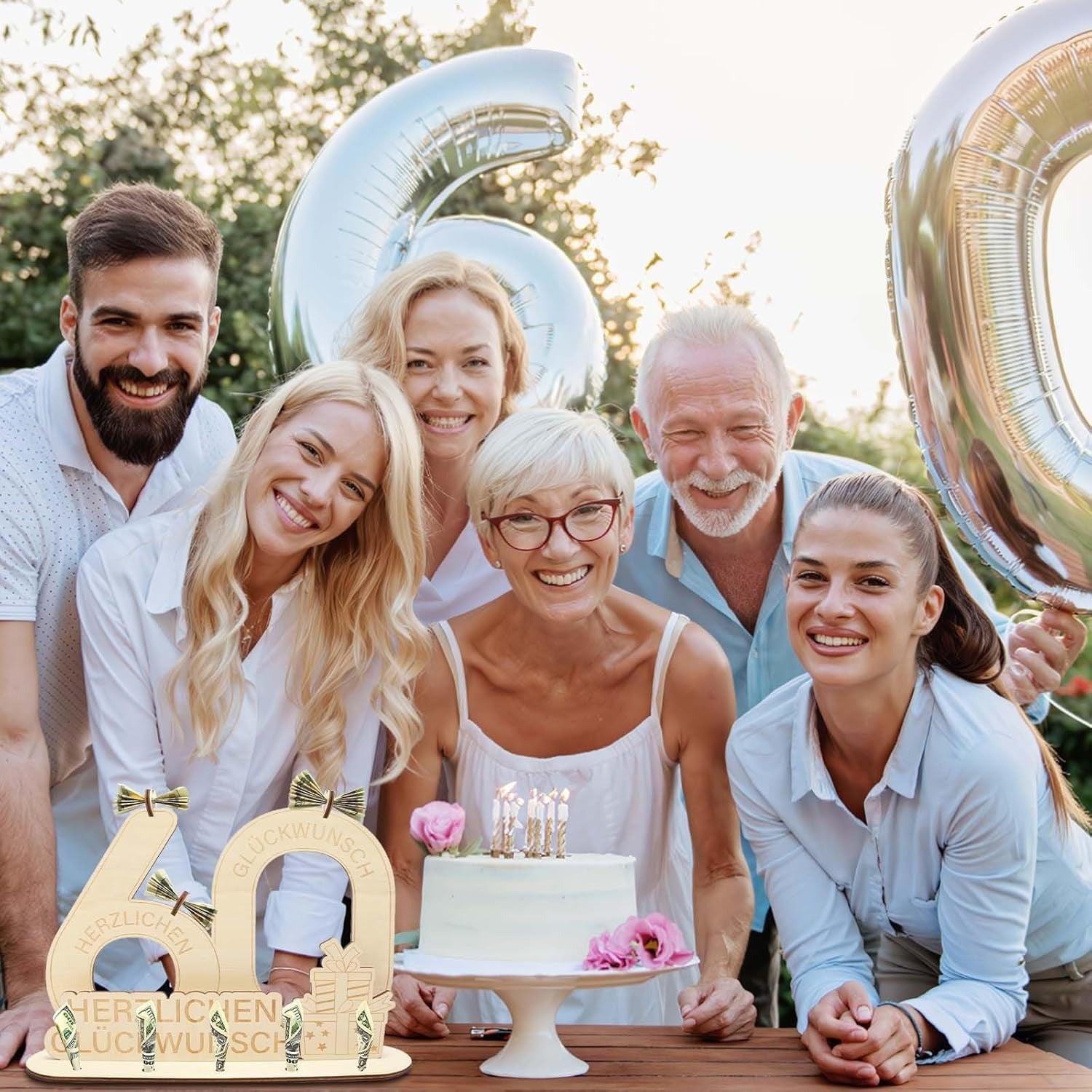 Ornement en bois pour un 60e anniversaire - 1 pièce de mur décoratif ou panneau de table pour anniversaire