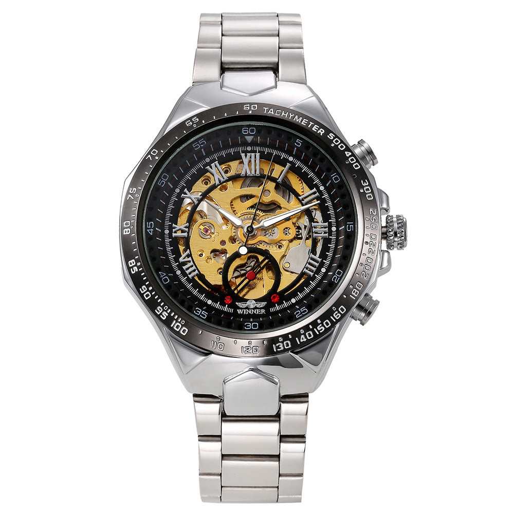 Personnalité homme All-steel Hollow Montre mécanique automatique