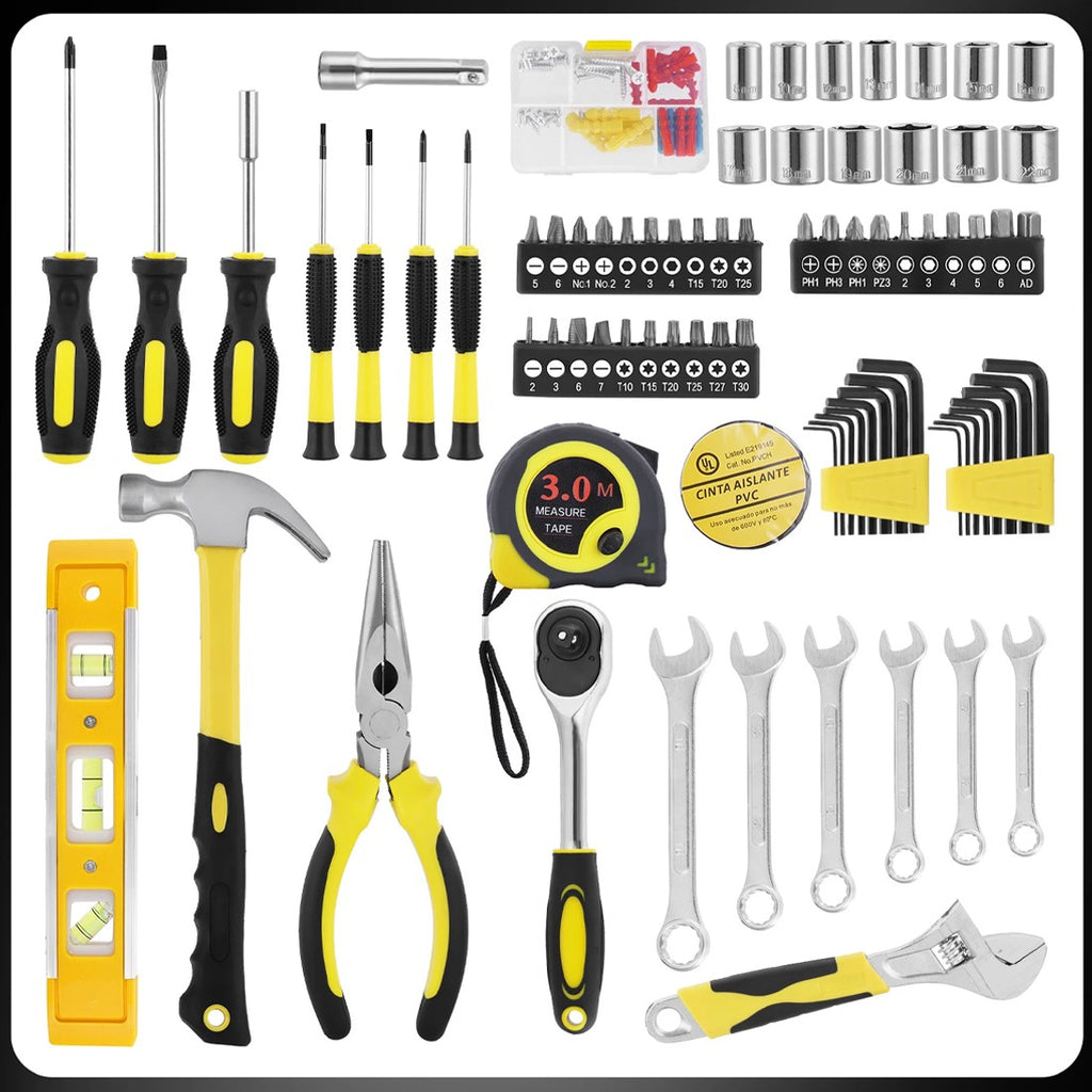 Kit d'outils à main Ensemble de matériel de réparation de voiture de ménage d'entretien quotidien 108pcs