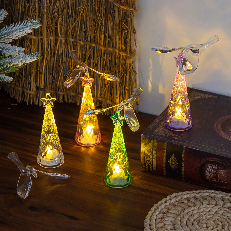 Mini Oiseau lumineux Arbre de Noël Décorations de Noël Ornements de bureau Christm créatif