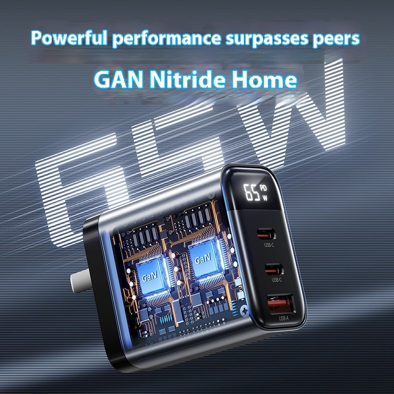 Gallium Nitride Three-Port Charging Data Sheet Smart Digital Display Mobile Phone Charger