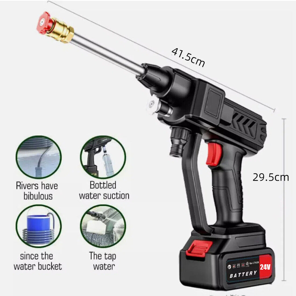 2 Batteries sans fil de voiture de lavage haute pression Jet de lavage d'eau pistolet portable