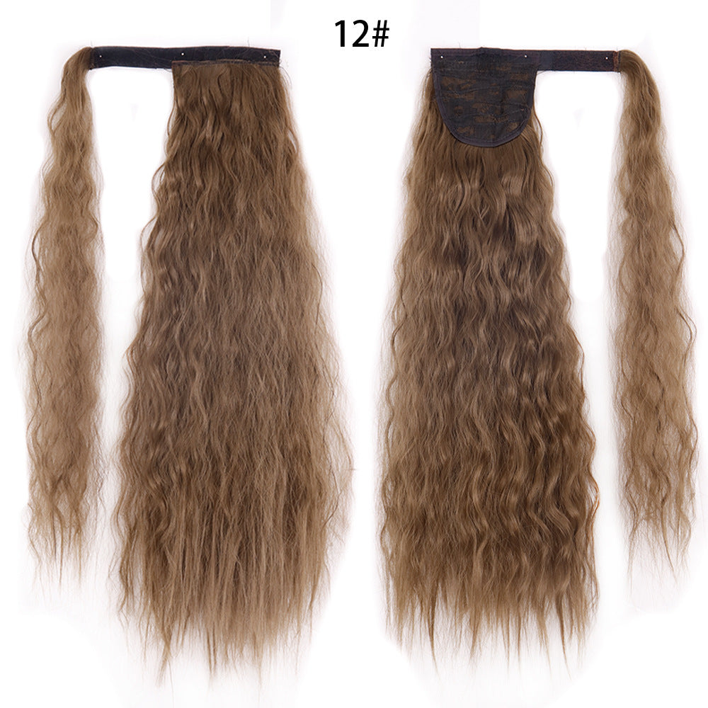 Ponytail Perruque Eau Wave Velcro Bande chimique fibre haute température soie