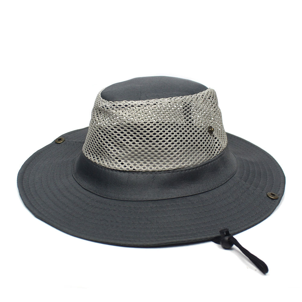Patchwork Mesh Breathable Bucket Hat Pêche Cyclisme Windproof Protection solaire pliable