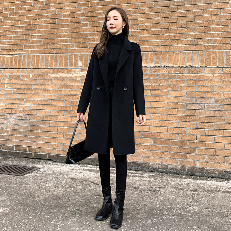 Manteau de cachemire à double face pour femmes