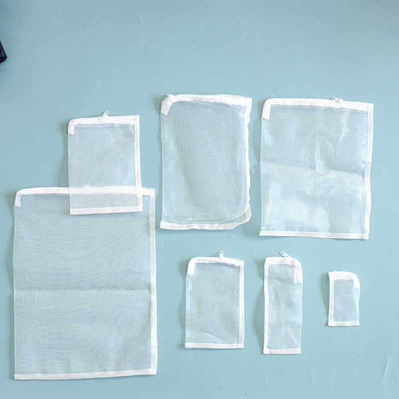 Sac de filtre à glissière en réservoir de poisson-100 maille blanc-20 ↓ 15cm-nylon-1 pièce