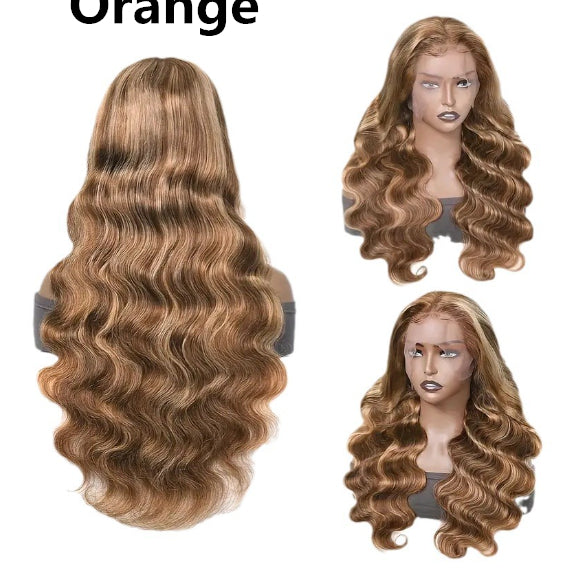 Perruque en dentelle moyenne Grande vague Long cheveux bouclés Type de perruque pleine tête