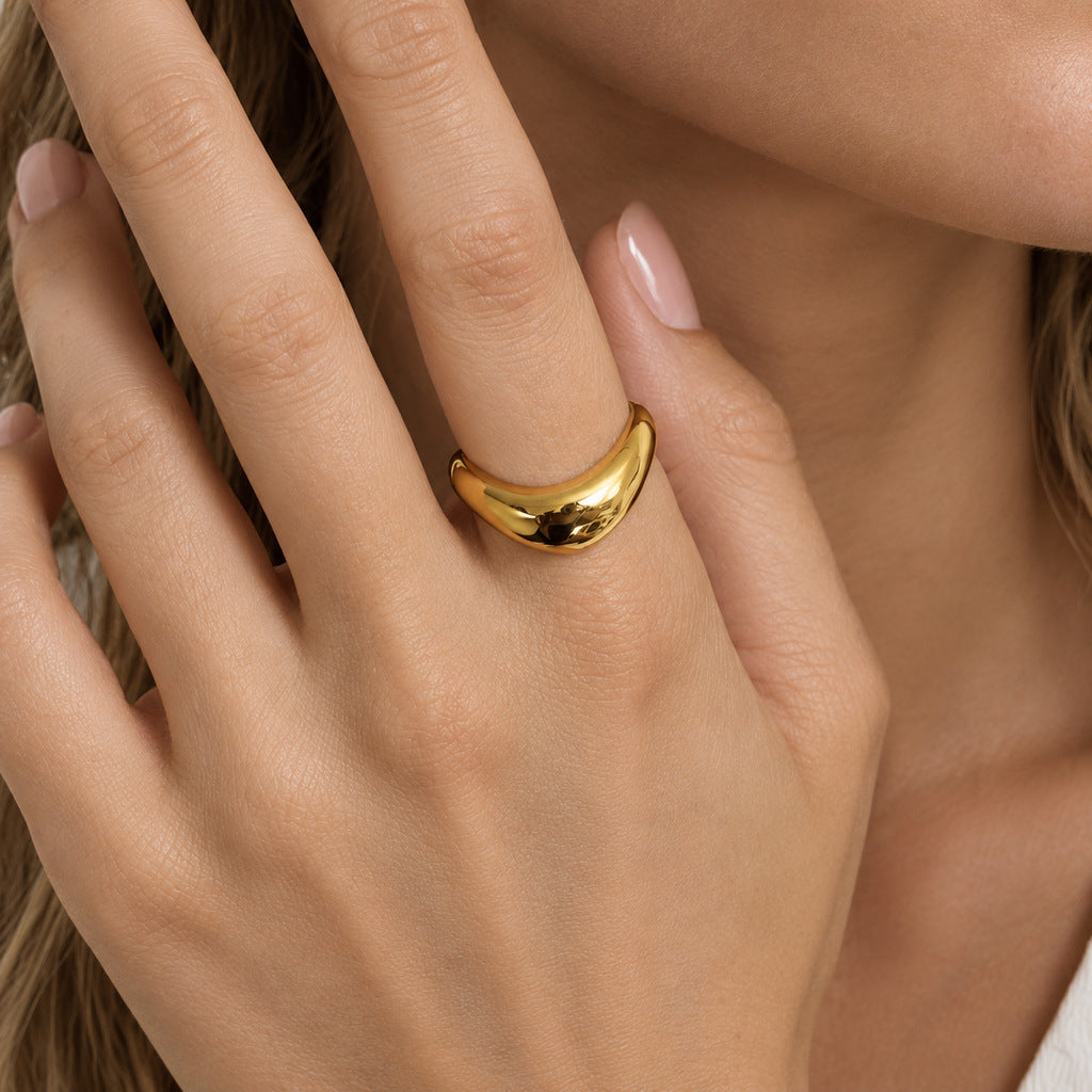 Bague en acier inoxydable en or 18 carats