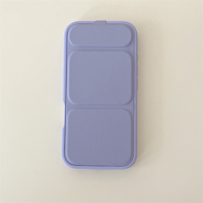 Solid Color Flip Cover Stand Phone Case Anti-Drop