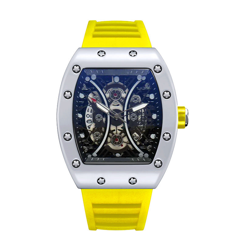 Automatique Quartz Hollow Luminous Waterproof Hommes en forme de barils