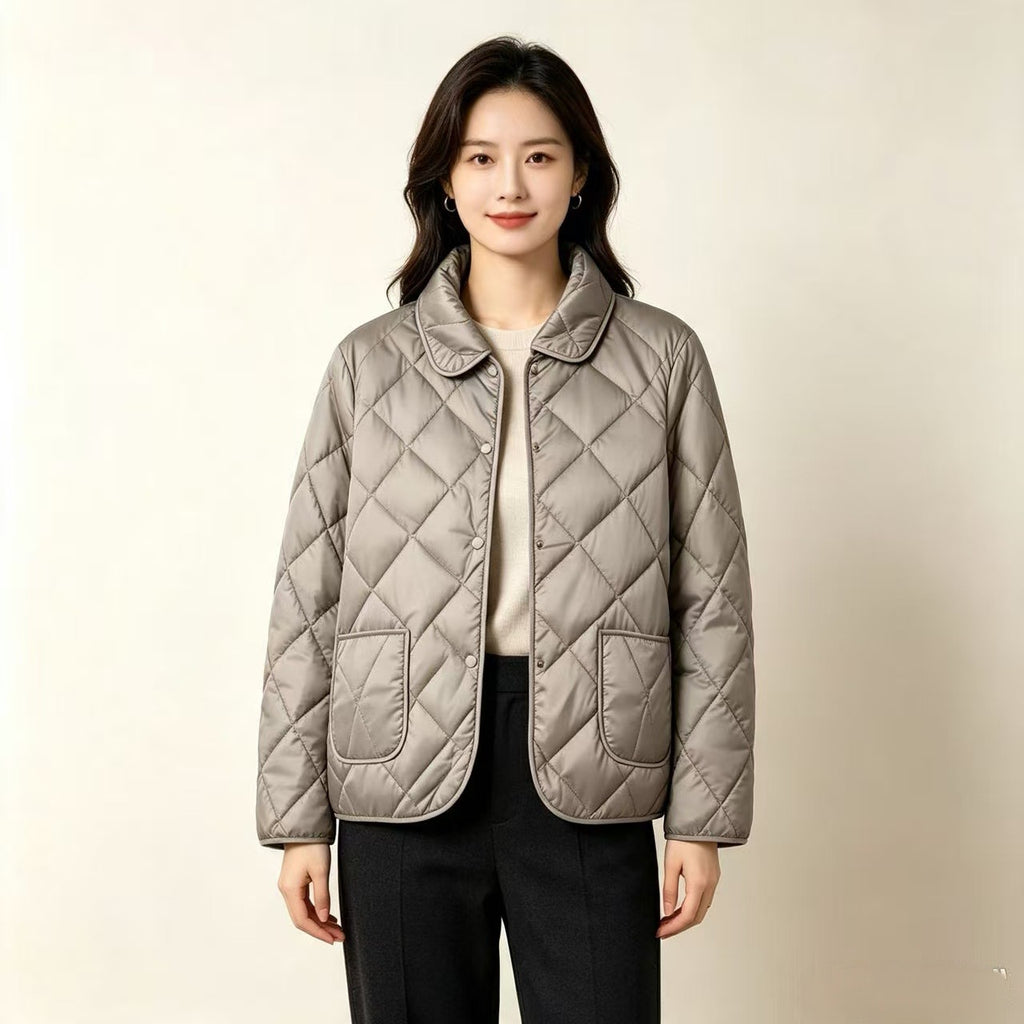 Manteau rembourré en coton avec un motif diamant pour mamans