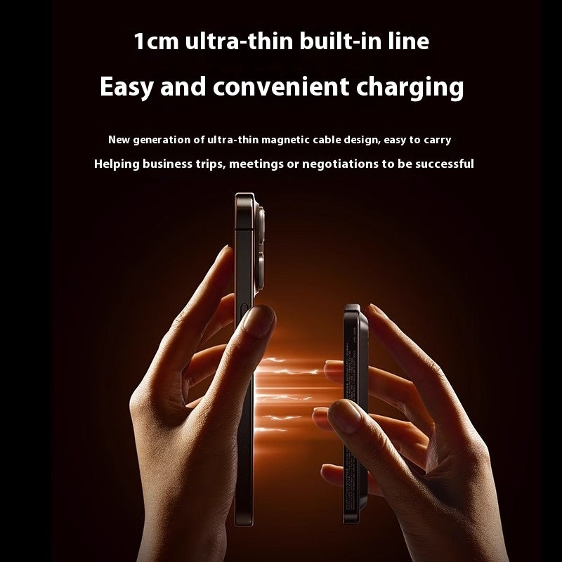Magnetic Suction Power Bank with Transparent Cable Holder
