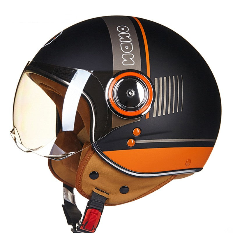 Demi casque de voiture de batterie léger semi-couvert rétro
