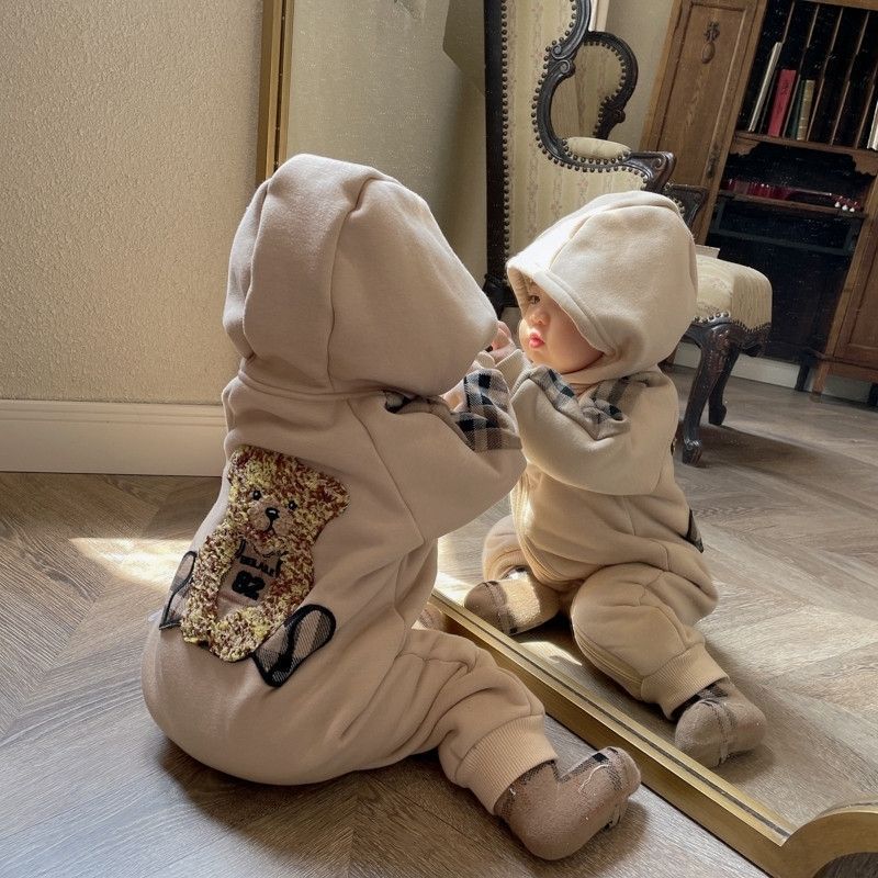 AutumnWinter Fleece- Lined Onesie pour les nouveau-nés