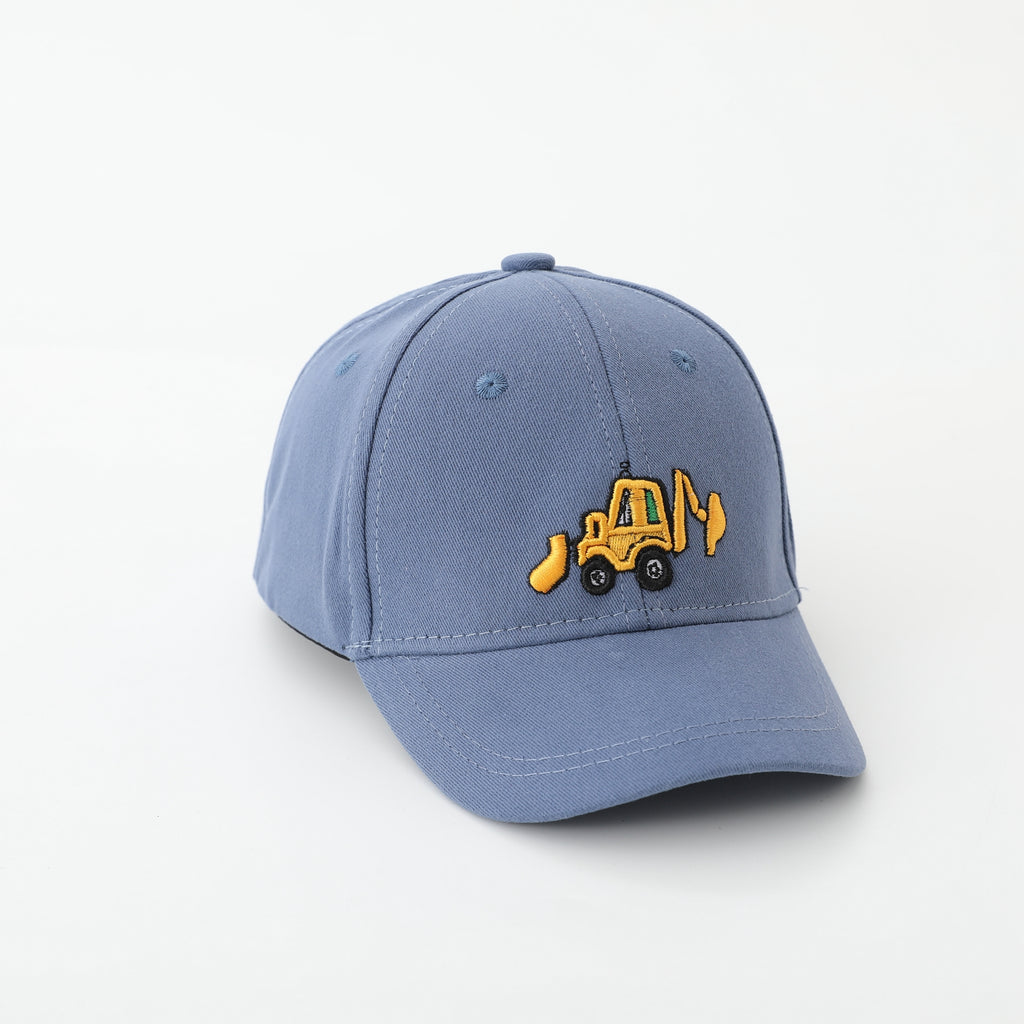 Excavateur monochrome Brodé style coréen simple et occasionnel Cap de baseball pour enfants Fo