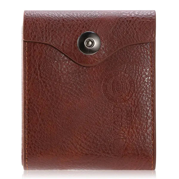 Portefeuille pour hommes PU cuir bifold Purse mince RFID boîtiers de carte de blocage W/ 2 ID fenêtre C
