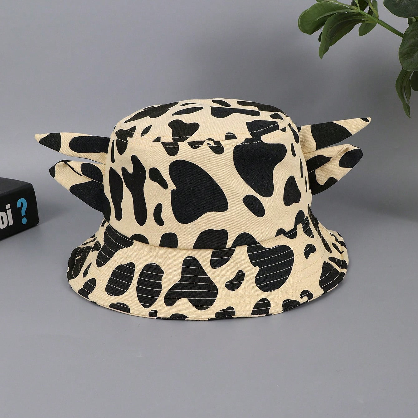 Chapeau de pêcheur à la mode amusant à oreilles en cornes avec design pliable