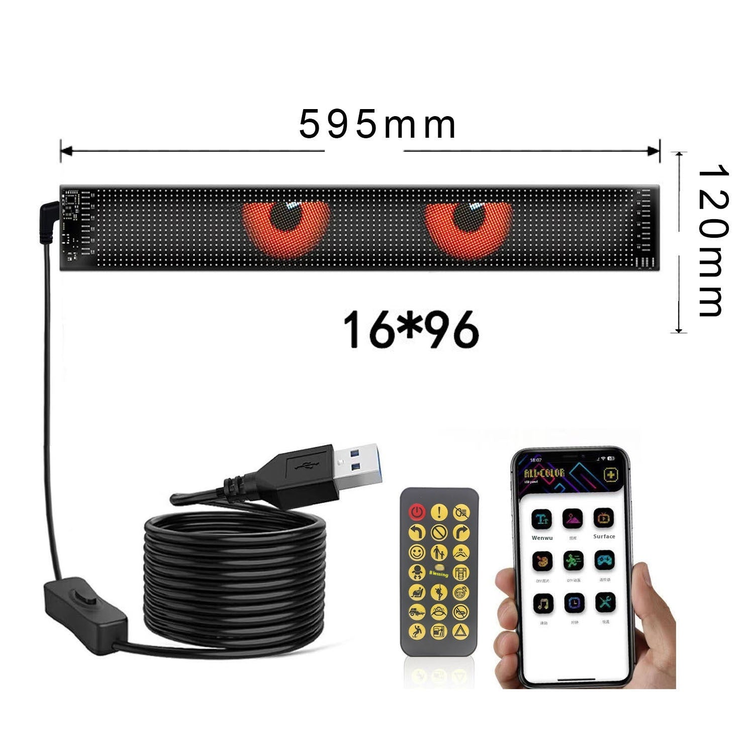 Voiture Flexible Publicité Bluetooth Smart Screen