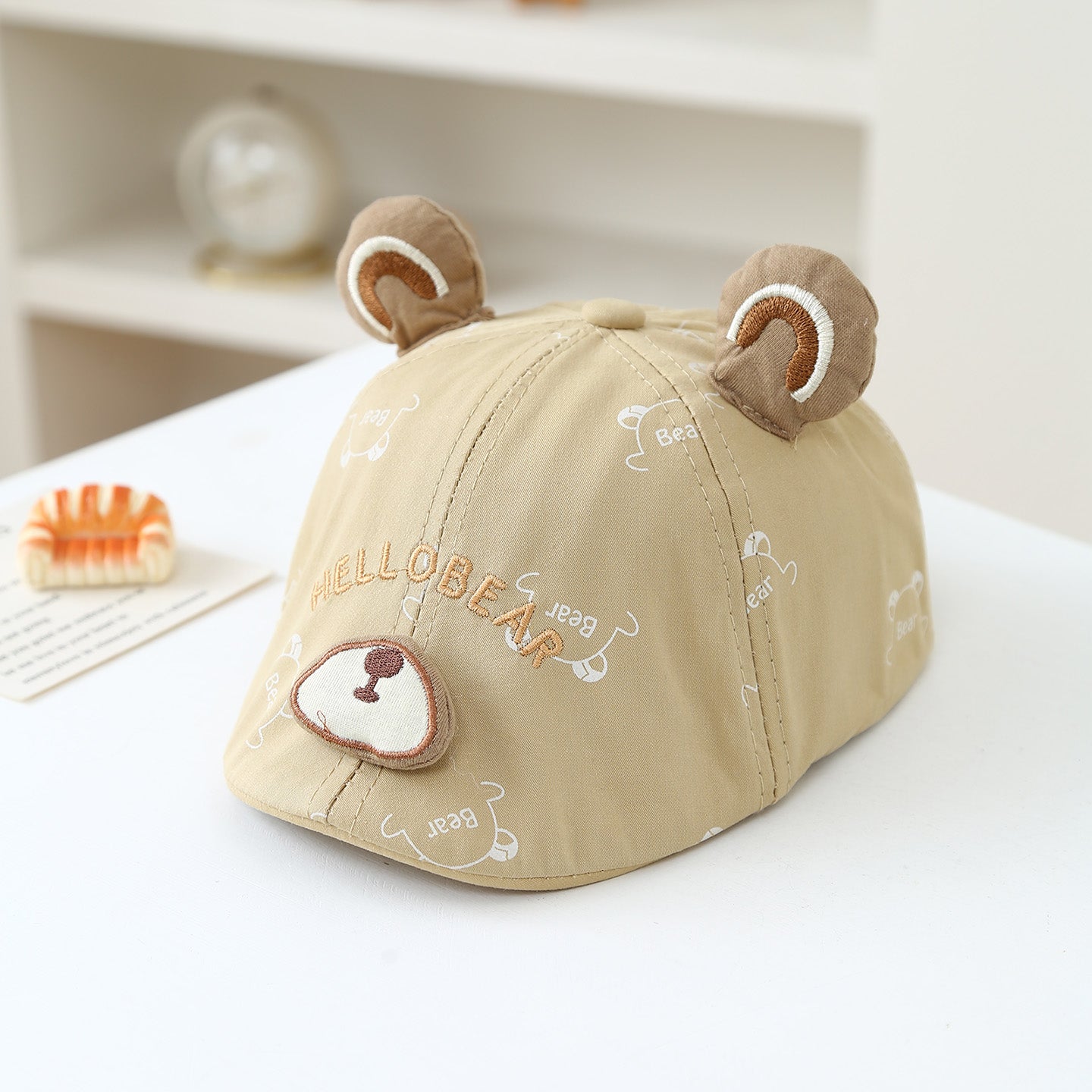 Été Enfants imprimé ours lettre brodée Versatile et mode en plein air Cap Fo