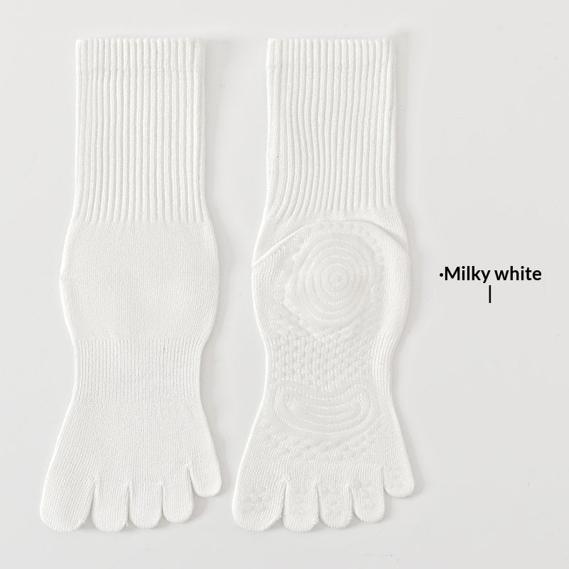 Chaussettes de yoga de printemps d'été à 5 Toe Mid-Calf