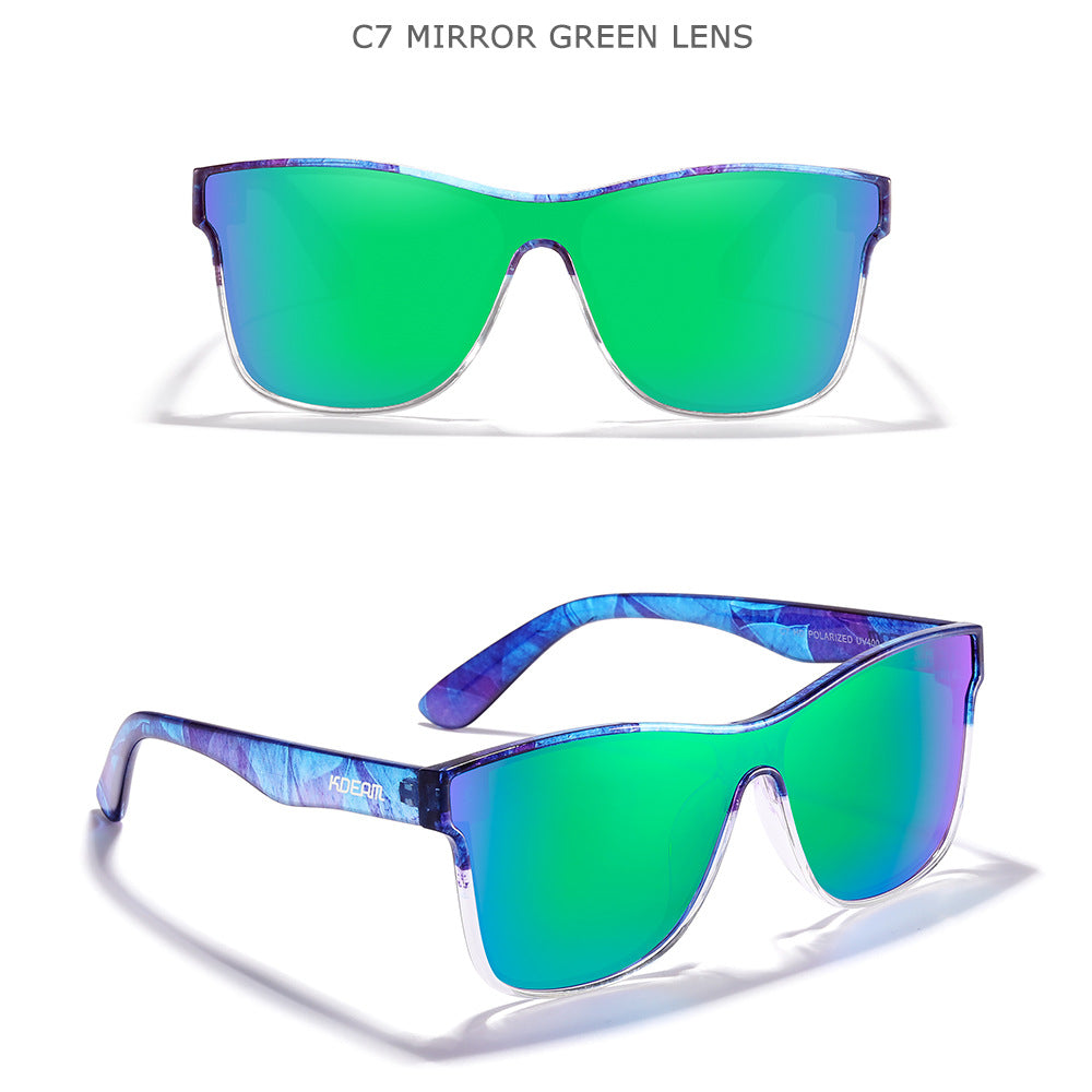 Lunettes de soleil à objectif unique HD Verres à sport extérieur polarisé