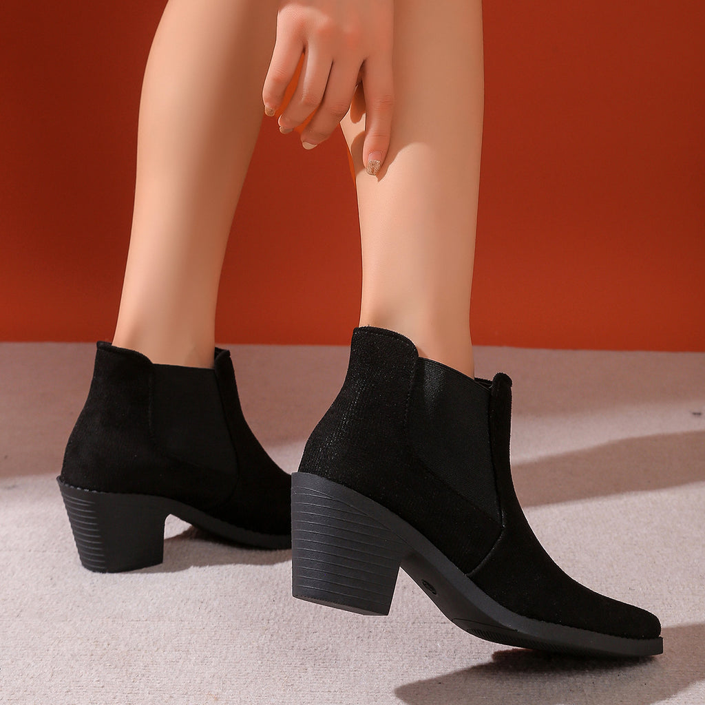 Bottes Ankle automne style britannique pour les femmes mi-longueur