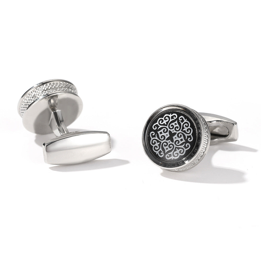 Men's Cufflinks Mode Jaune Pattern Rond