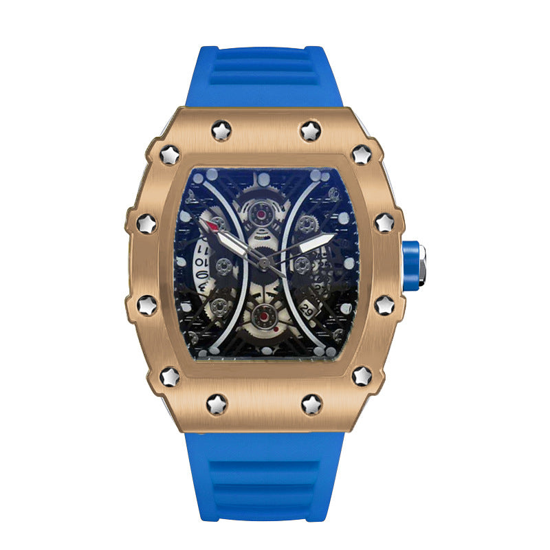 Automatique Quartz Hollow Luminous Waterproof Hommes en forme de barils
