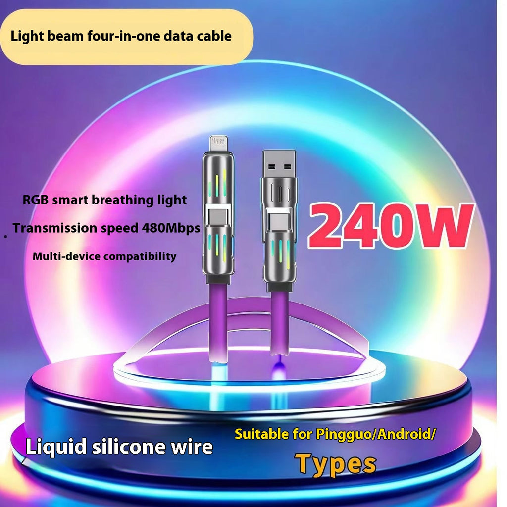 240W Light Column Quatre-en-un coloré indicateur léger câble de recharge de téléphone mobile