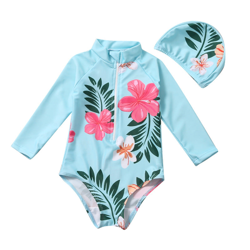 Maillot de bain pour enfants Ensemble de maillot de bain à écran solaire monopiéce