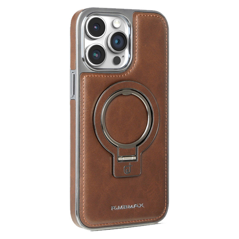 Cas de téléphone magnétique en cuir d'affaires
