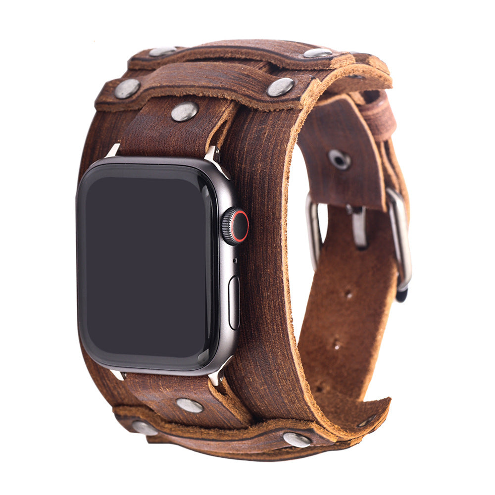 Véritable bracelet de cowhide de montre style punk
