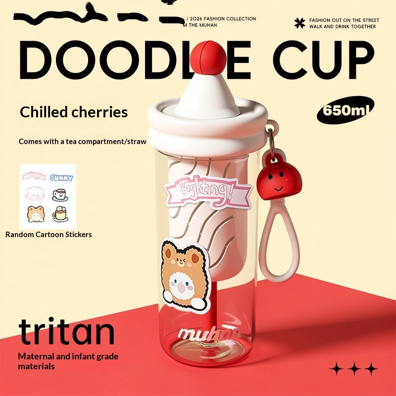 Tritan water bottle style with a tea infuser