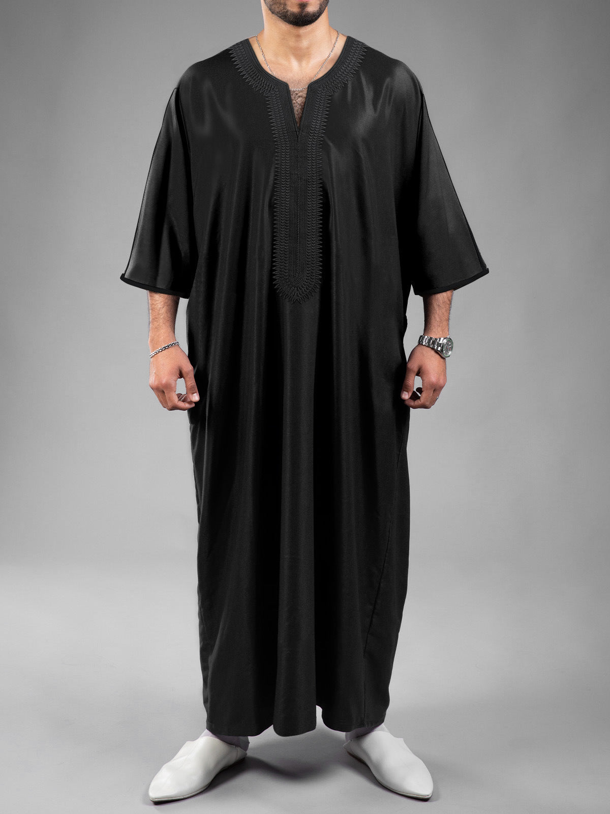 Robe masculine marocaine ethnique à impression numérique 3D