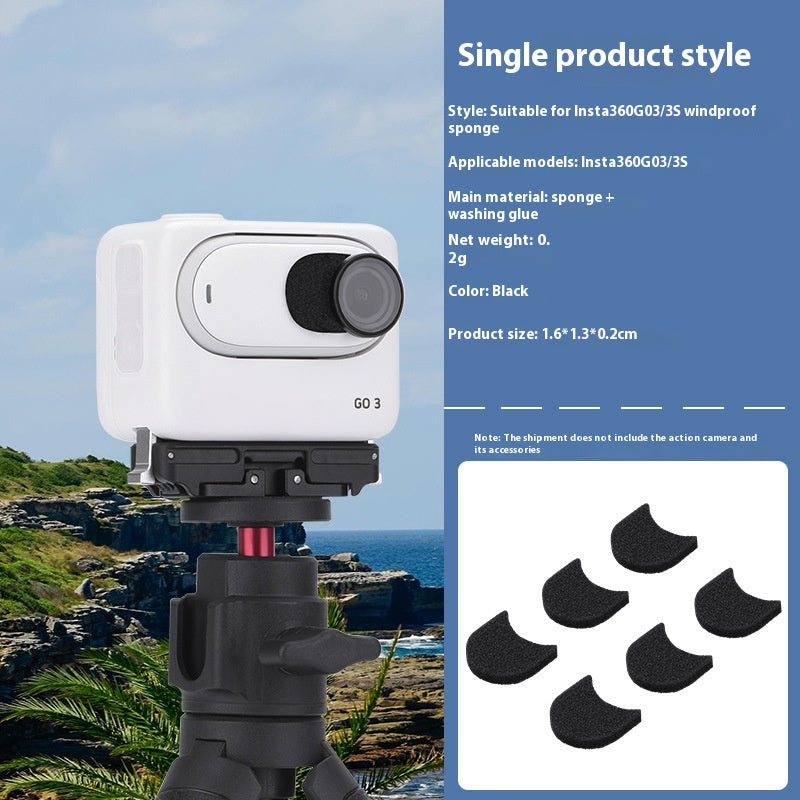 GO 3 Appareil photo de sport Réduction du bruit pare-brise Éponge Accessoires