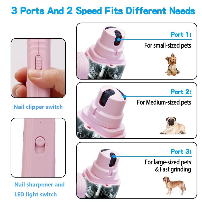2 Clippers d'ongle d'animal en 1 avec led Light Dog Cat Special Blood Line Ciseaux multifonction