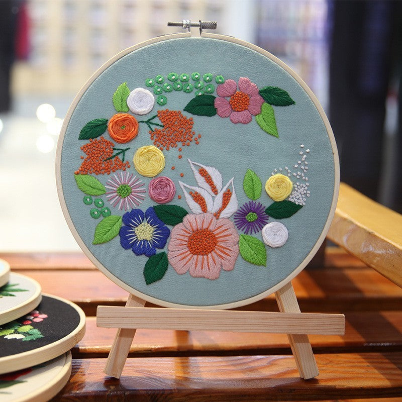 Peinture à la main Diy suspendu Kit de couture à fleurs tridimensionnel