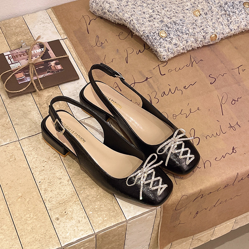 Femmes Silver Strass Bow Mary Jane Sandals