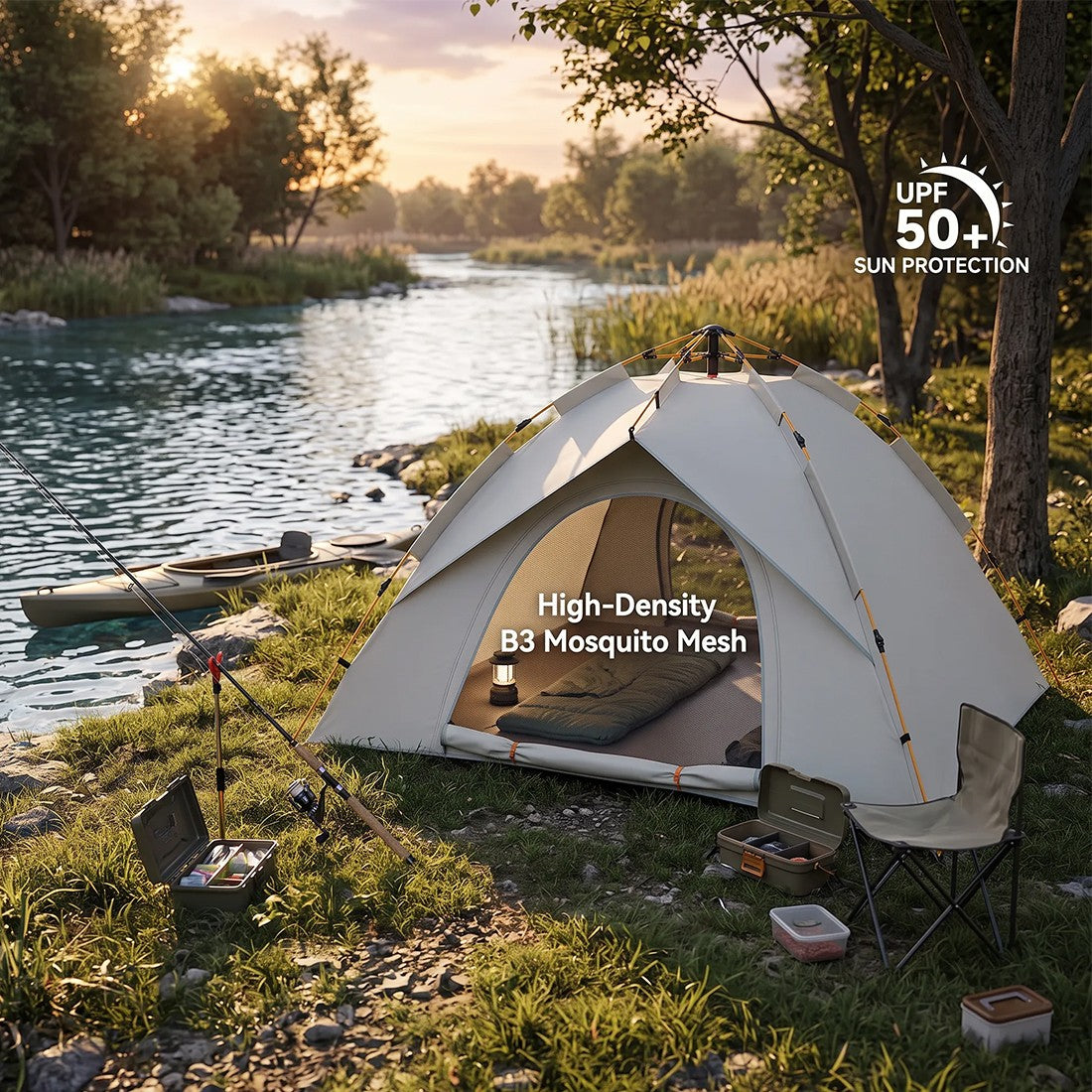 2-3 Man UK Outdoor Automatic Double Layer Up Camping Tente Imperméable
