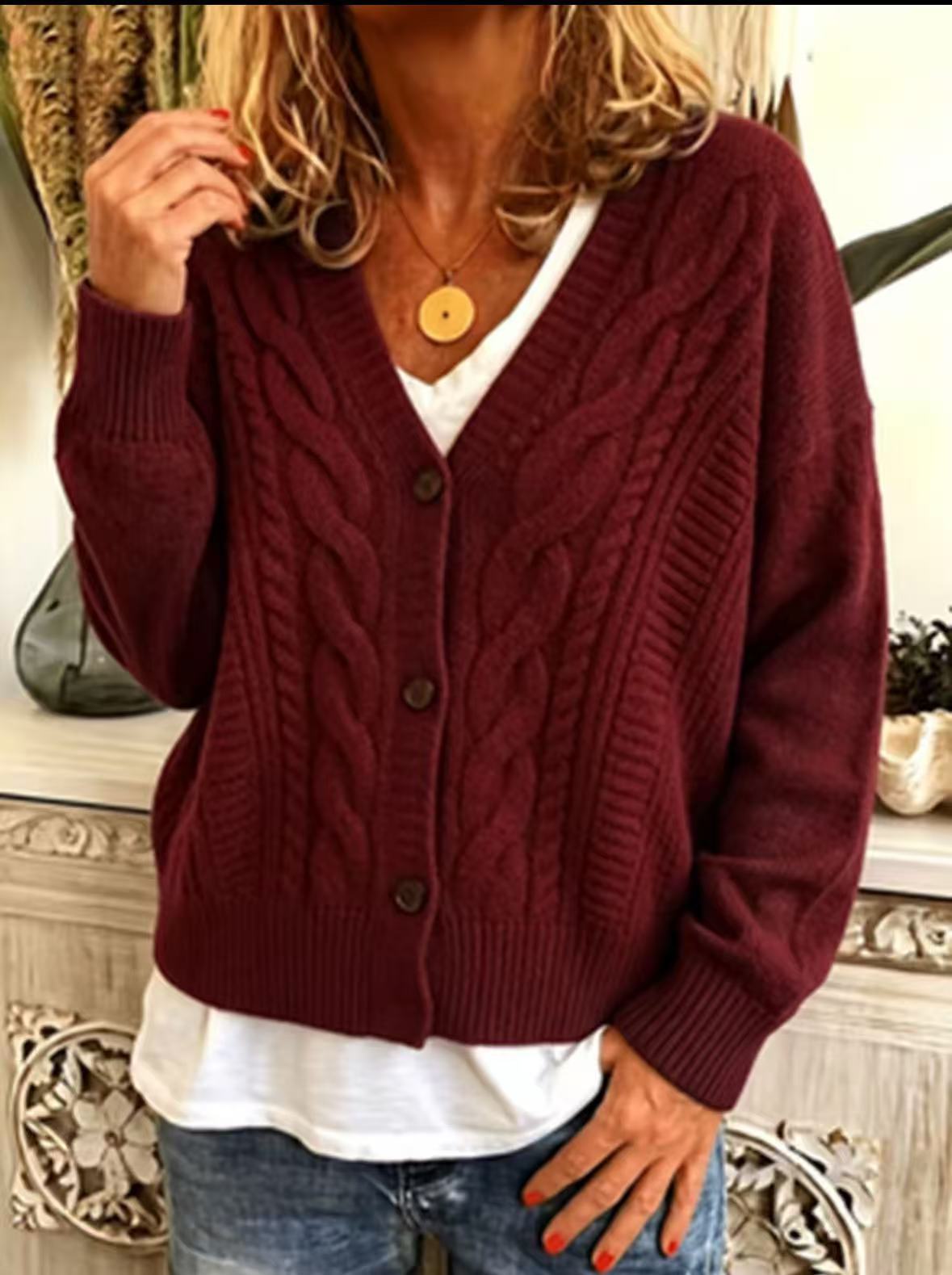 V-Neck Sweater Loose and Laid-back Fall/Winter Collection
