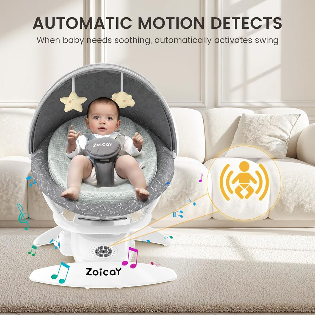 Motion-activated baby swing