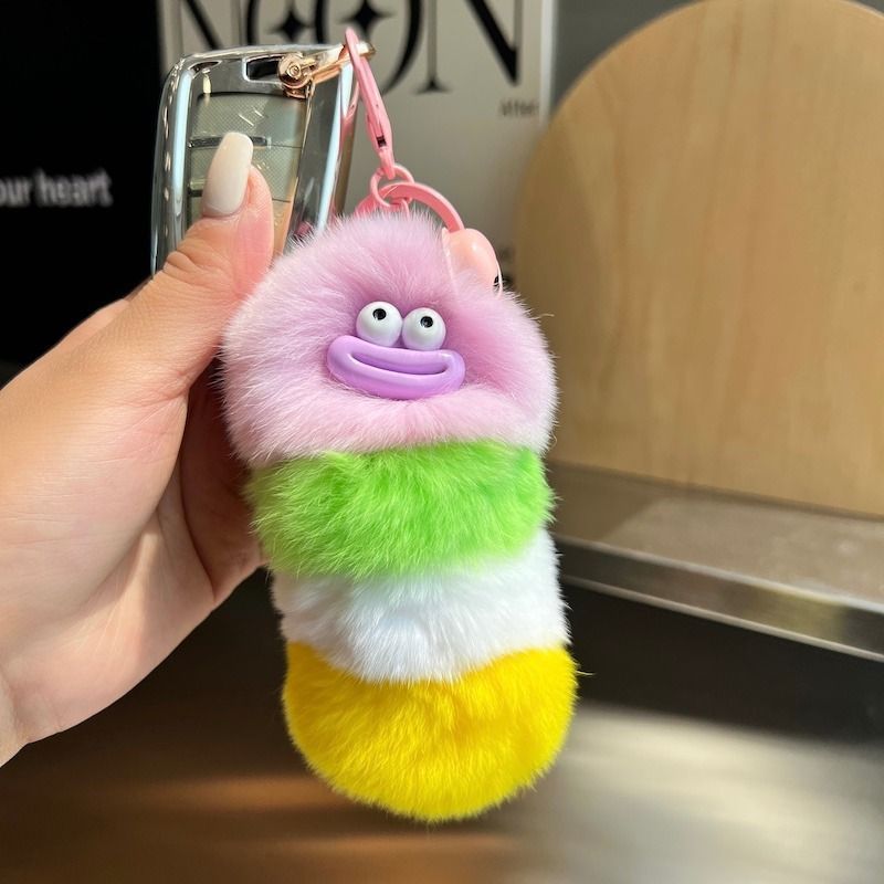 Pendentif porte-clés en lapin de couleur arc-en-ciel