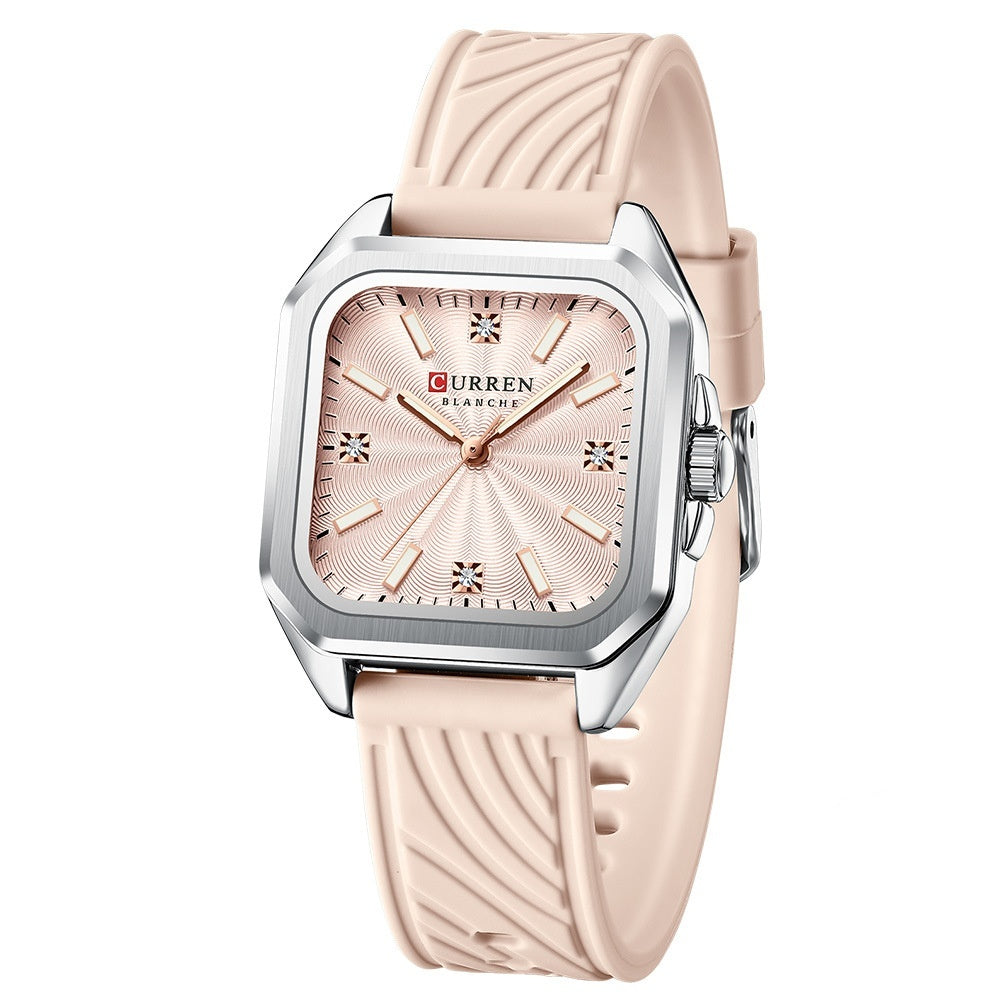 Women's Square Small Dial Waterproof Quartz Silicone Watch