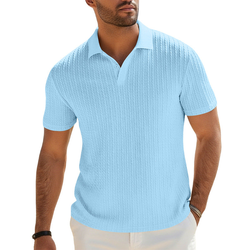 Magasin Indépendant Été Hommes Texturé Vertical Stripe Polo